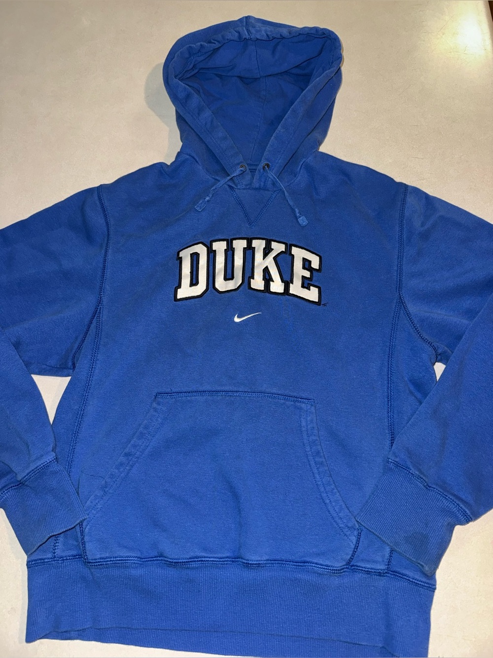 Vintage Nike Duke Blue Devils Hoodie Mens Small S Blue Center Swoosh